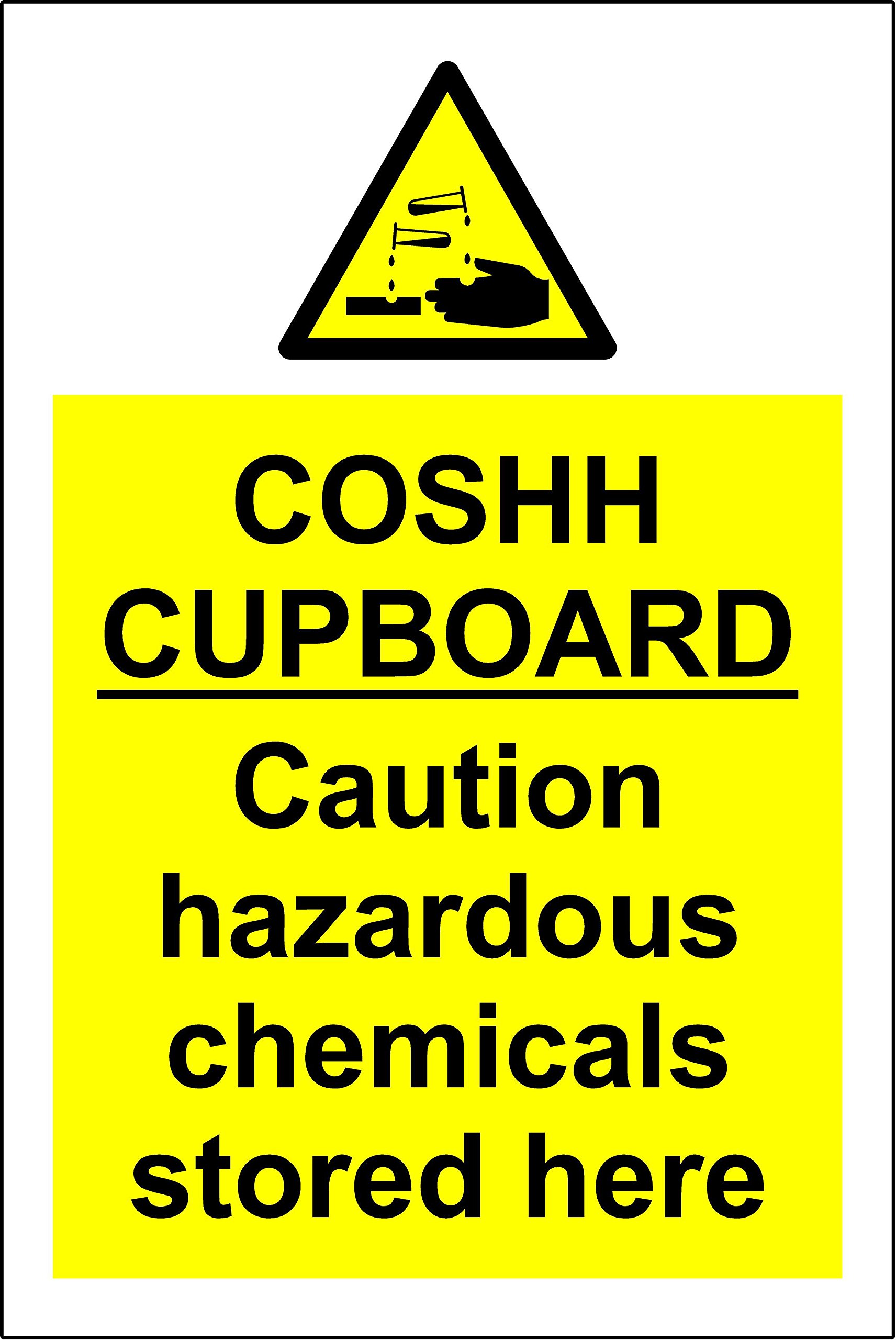 COSHH Cupboard Safety Sign - Self adhesive vinyl 150mm x 200mm โ image 1