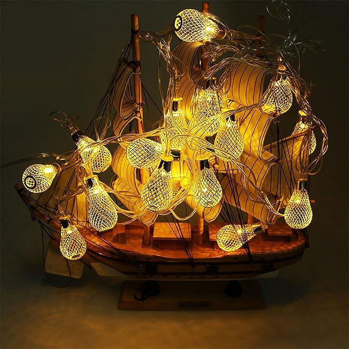 ascension Metal 3.2m Bulb Design 16 LED Decorative Fairy Light Curtain for Wedding and Festivals, Warm White