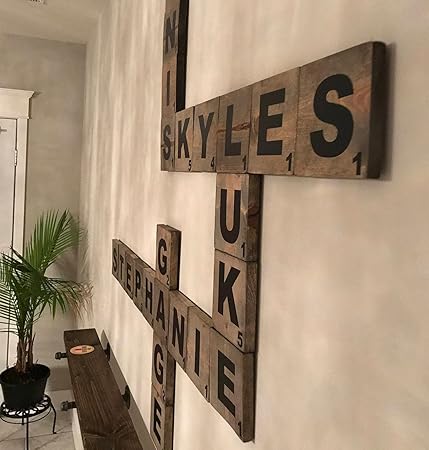 Large Natural Wooden Scrabble Letters For Giant Wall Decorations S
