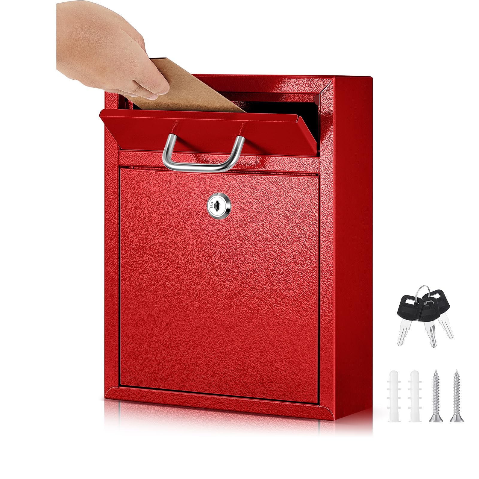 Yaocom Locking Mailbox with Key for Outdoor 10 x 7