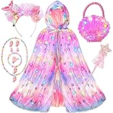 Fedio Mermaid Toys Princess Dress up for Girls,Mermaid Light Up Princess Cape Set,Toddler Dress up Toys Christmas Birthday Halloween Gifts for 3-8 Years Old
