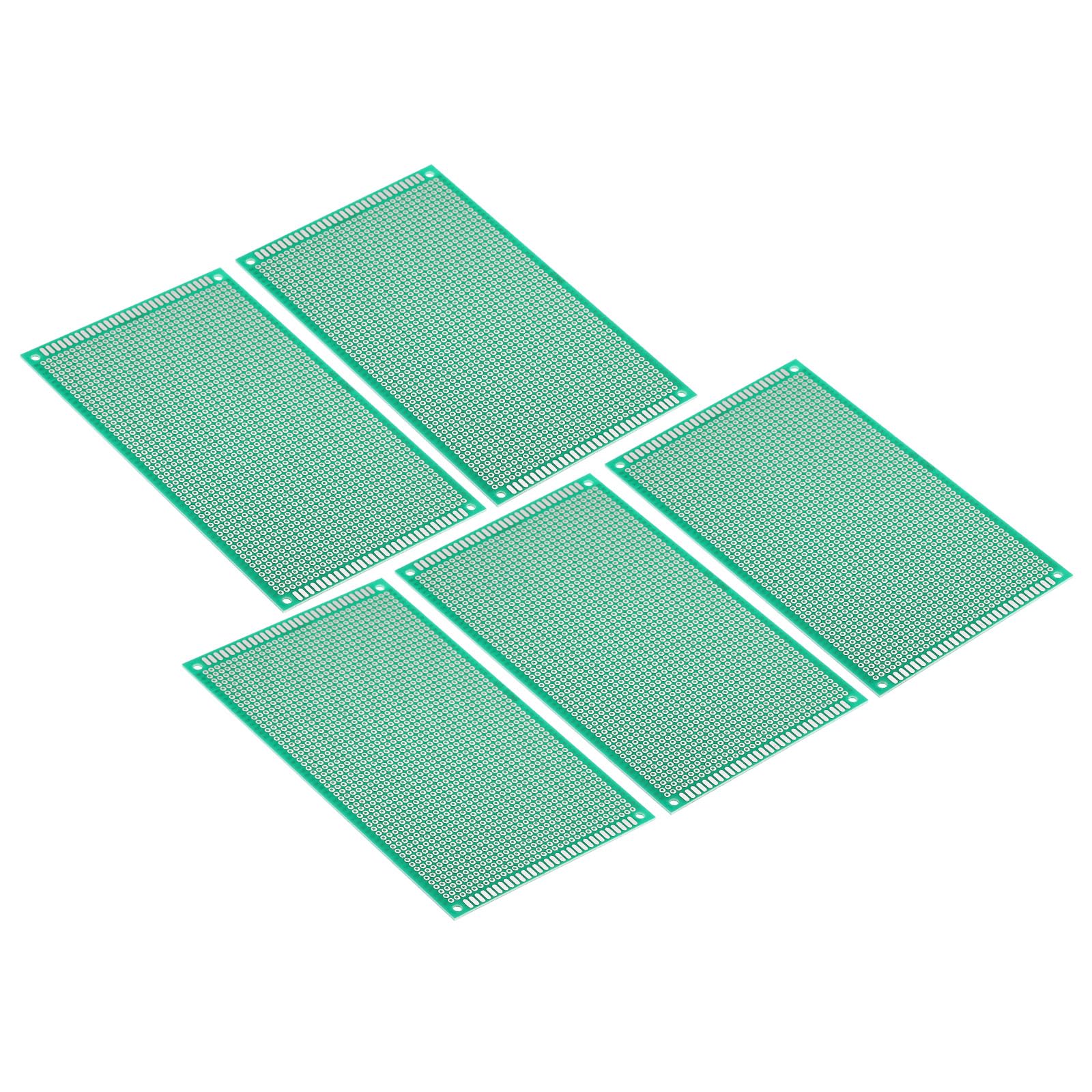 PATIKIL 5.9" x 3.5" PCB Board Circuit, 5 Pcs Prototype Perfboard Solder Boards for DIY Soldering and Electronic Project Circuit Boards Solderable Breadboard, Green