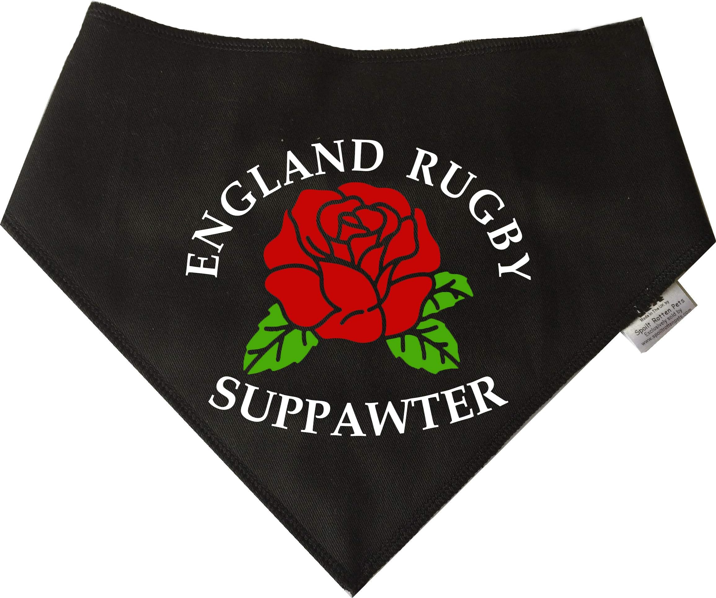 Spoilt Rotten Pets, S1 England Rugby England Rugby Union Suppawter Dog Bandana - Six Nations Suitable For Miniature Dogs, Dachshunds & Cats