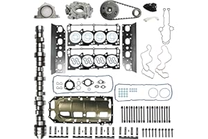 ZIDUASNEB MDS 5.7L Hemi Camshaft Valve Lifters Kit & Head Gasket Set & Oil Pump Timing Chain w/Bolts Fit For Dodge Ram 1500 Durango Aspen Chrysler 5.7L V8 2009-2015 53022263AF 53022263AE 53021726AC HS26423PT