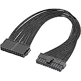 GELRHONR 24 Pin PSU Extension Cable,Motherboard ATX PSU 24 Pin (20+4) Male to Female Extension Cable-1Ft
