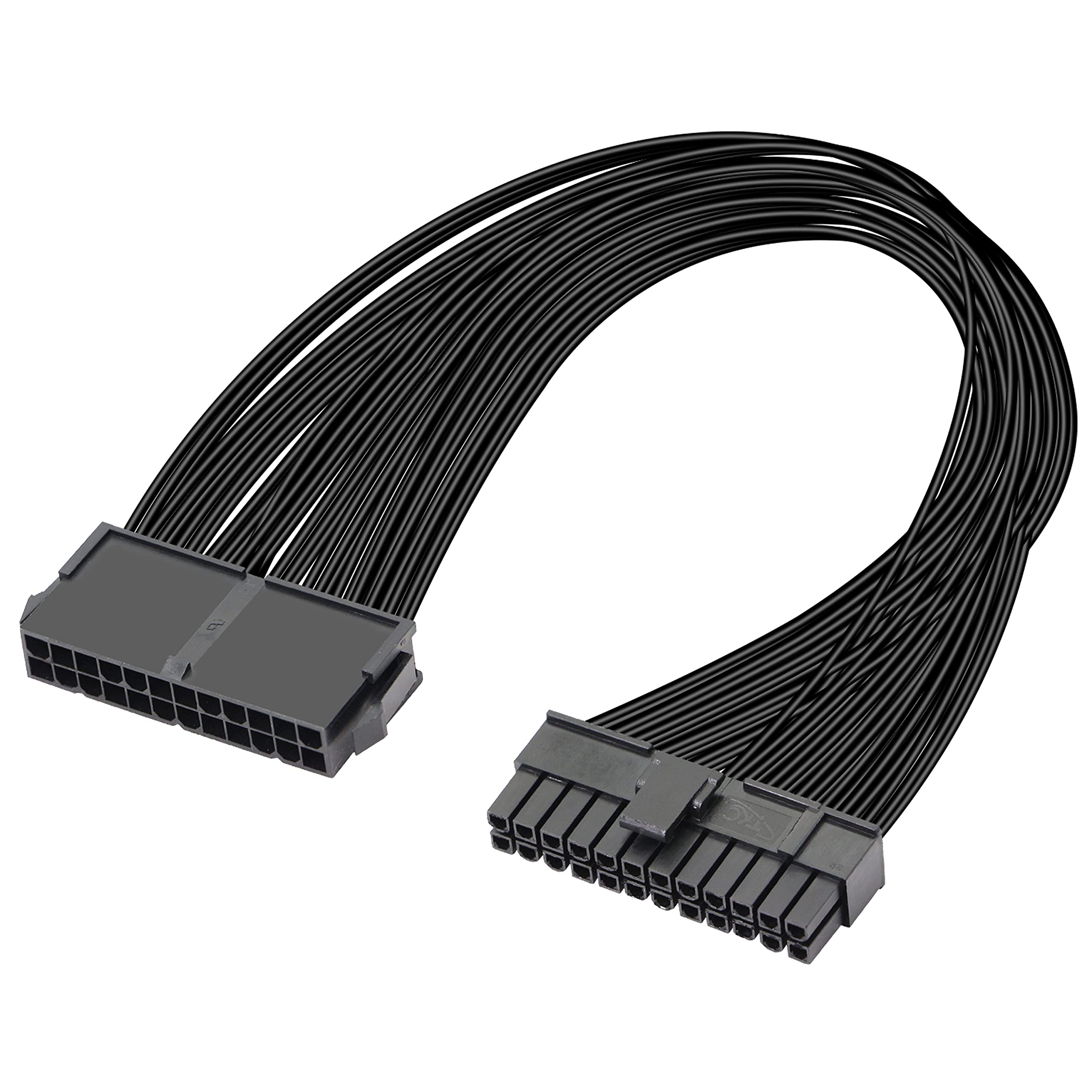 GELRHONR 24Pin PSU Extension Cable,Motherboard ATX PSU 24 Pin (20+4) Male to Female Extension Cable-1Ft