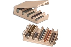 BankSupplies Clamshell Coin Holder Storage Box - Coin Sorter - Small & Portable - Durable Build - Easy Counting - Great for Banks, Businesses, Shops & Offices