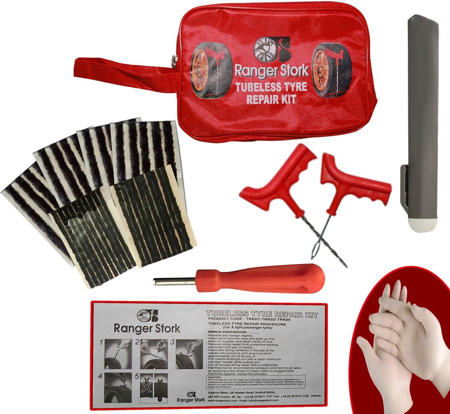 Tyre Doctor ® Emergency Car Van Motorcycle Tubeless Tyre Puncture Repair Kit 48 Pieces