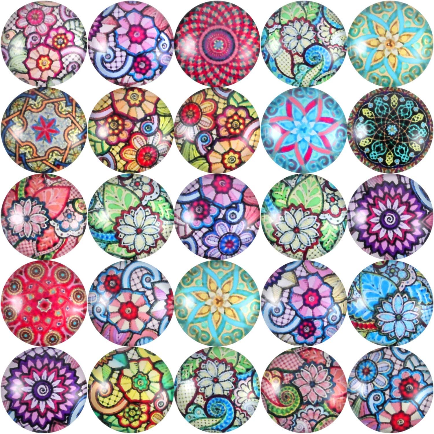 Jovitec 200 Pieces 12 mm Mixed Color Flower Pattern Mosaic