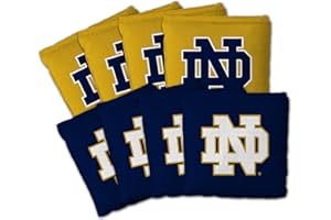 YouTheFan Officially-Licensed NCAA Set of 8 Cornhole Bags - All Weather Dual Sided Slide & Stop - Regulation Size with Carry case