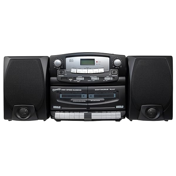 SUPERSONIC BLACK EDITION VINTAGE BLUETOOTH STEREO SYSTEM HOME MUSIC AUDIO SYSTEM,CD/MP3 PLAYER,AM/FM RADIO,DUAL CASSETTE PLAYER/REC USB INPUTS,DETACHABLE SPEAKERS,AC/DC,(REMOTE INCLUDED)MATTE BLACK