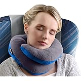 BCOZZY Chin Supporting Travel Pillow - Supports the Head, Neck and Chin in in Any Sitting Position. A Patented Product. Adult Size, GRAY