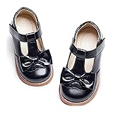 PHIRAMIN Toddler Girl Mary Jane Black Dress Shoes