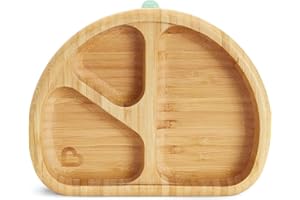 Munchkin® Bambou™ Divided Suction Plate - Eco-Friendly Bamboo Dinnerware for Babies and Toddlers