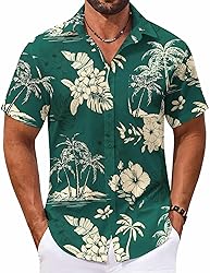 COOFANDY Mens Floral Beach Button Down Shirt