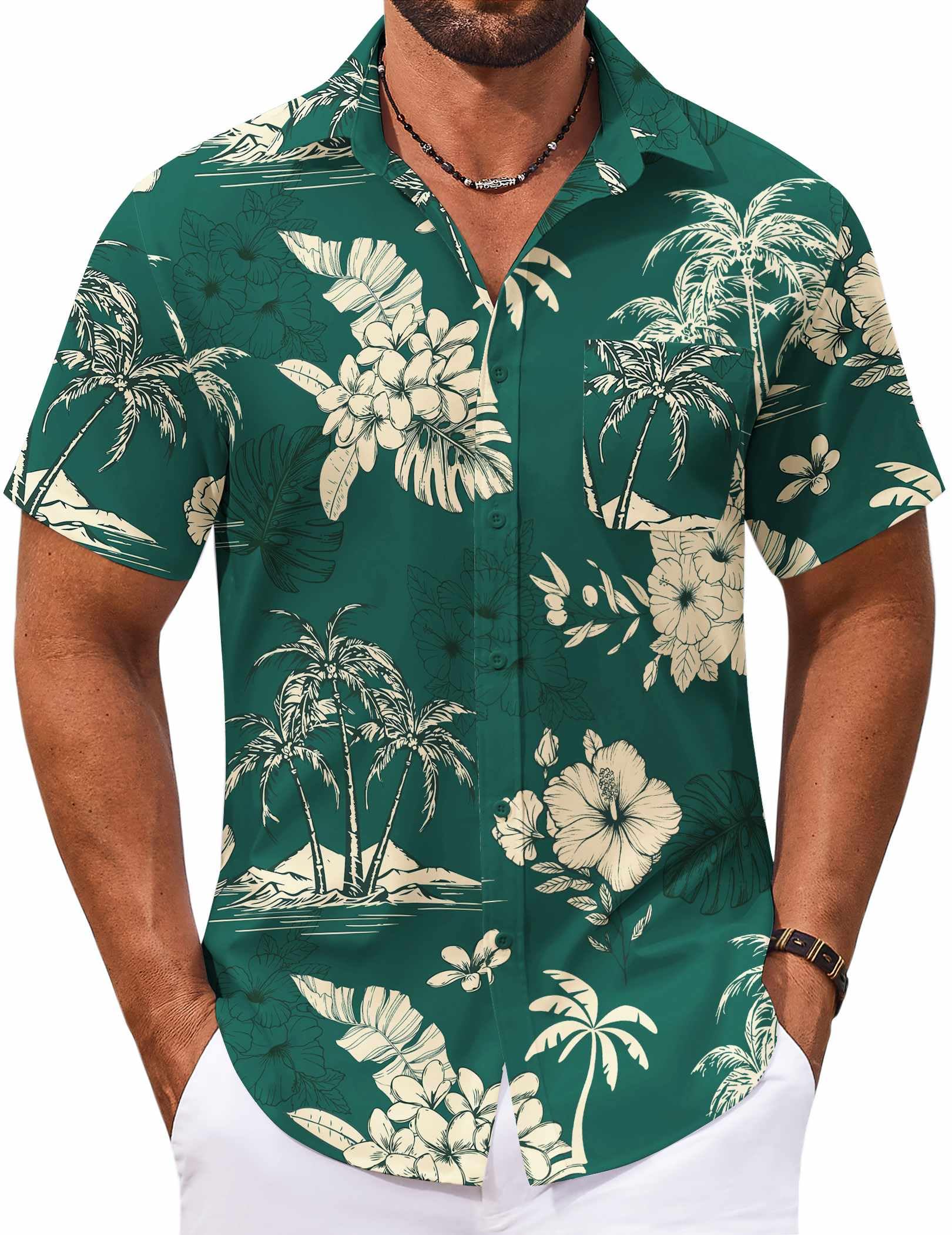 COOFANDY Mens Floral Beach Button Down Shirt