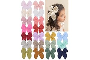 doboi 4.5 Inch 20PCS Baby Girls Fable Hair Bows Clips Alligator Hair Clips Muslin Gauze Long Tail Hand-Tied Bows Hair Accessories Bows for Girls Toddlers Kids