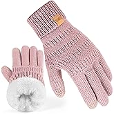 REDESS Winter Warm Gloves for Women Fleece Lined Touchscreen Texting Knit Gloves for Cold weather