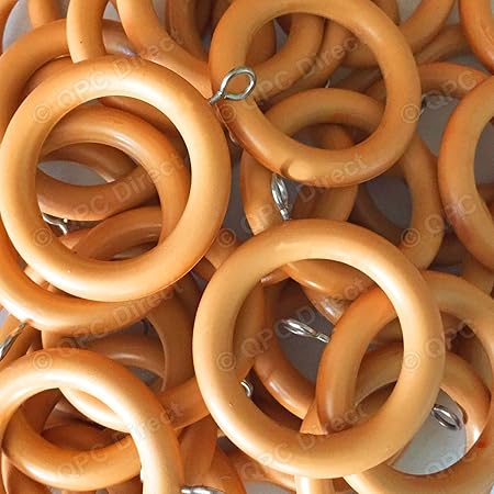 Qpc Direct 24 Pack Wooden Curtain Pole Rings For 28mm Poles