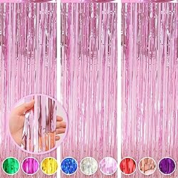 Pink Party Decorations, 3 Pack 3.2ft x 8.2ft Pink