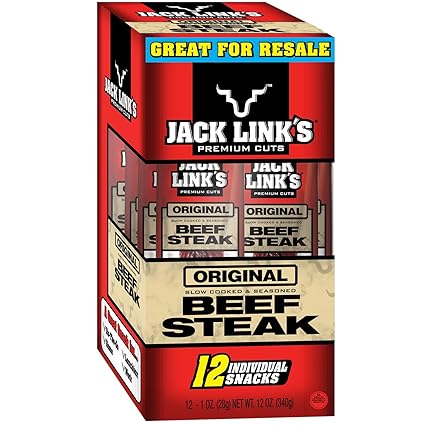 Jack Link S Premium Cut Beef Jerky 1 Ounce Packets 12 Count Original Amazon Com Grocery Gourmet Food