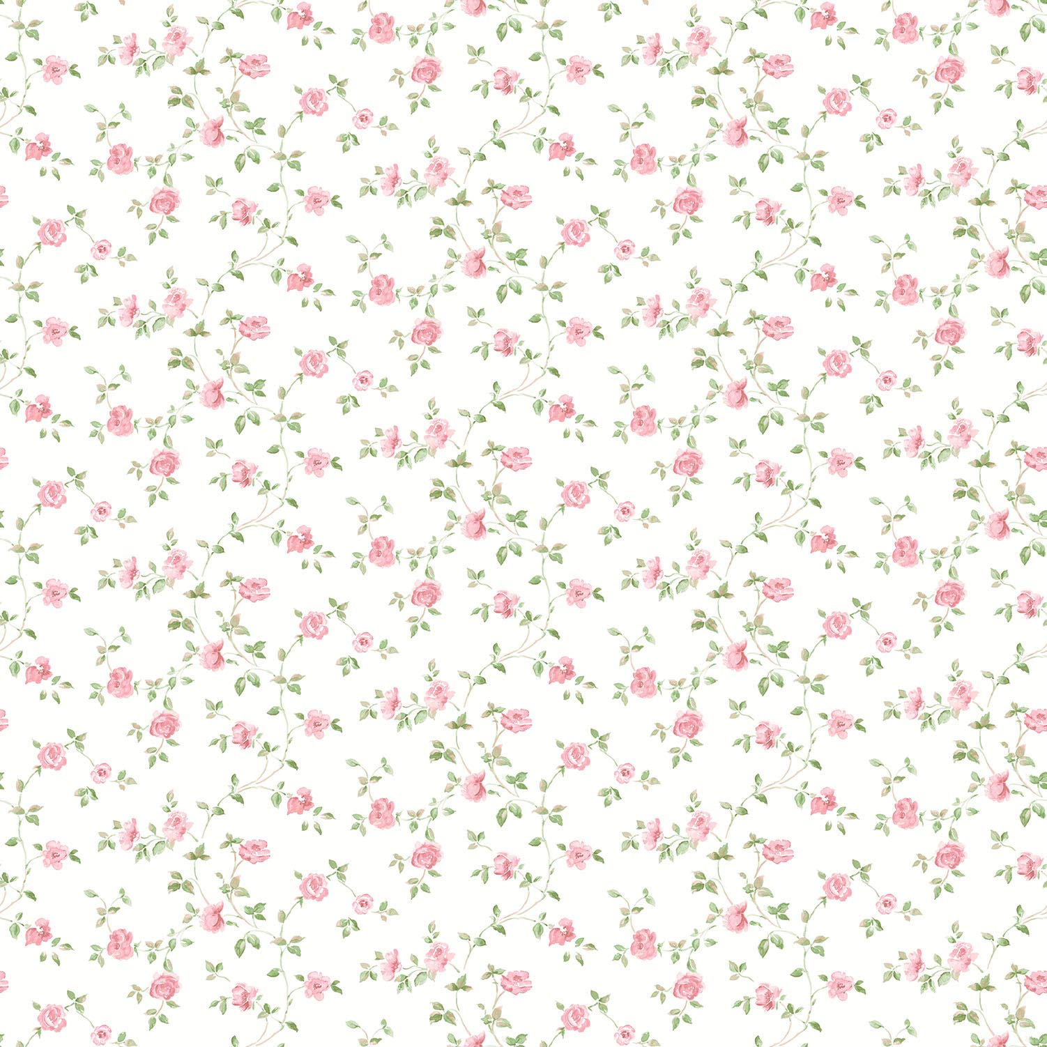 Galerie G67889 Miniatures 2 Small Rose Trail Design Wallpaper, Pink/White, 10m x 53cm