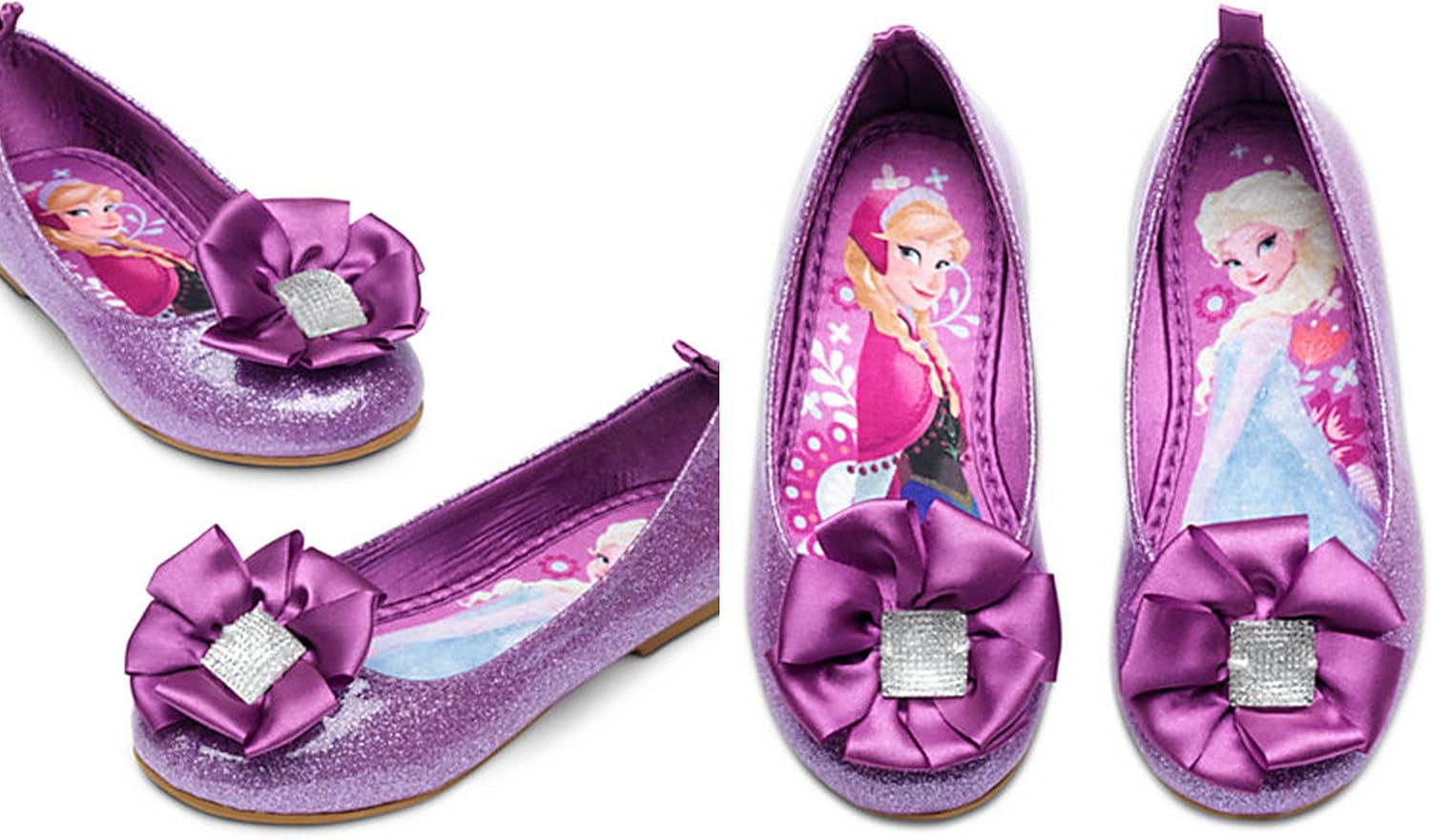 Disney Store Frozen Anna Elsa Purple Glitter