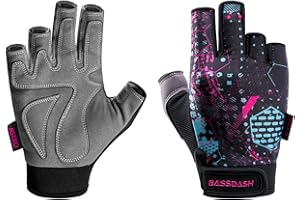 BASSDASH Astro Fishing Gloves Men’s Women’s Fingerless Gloves for Game Fishing Kayaking Paddling Sailing MTB