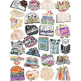 JUNEBRUSHS 28PCS Book Enamel Pins Cartoon Books Brooch Pins for Teacher Student Readers Book Lovers Party Favor Gifts Supplies Backpack Clothes Hat Accessories