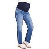 Motherhood Maternity Womens Stretch Secret Fit Over The Belly Straight Leg Pregnancy Jeans