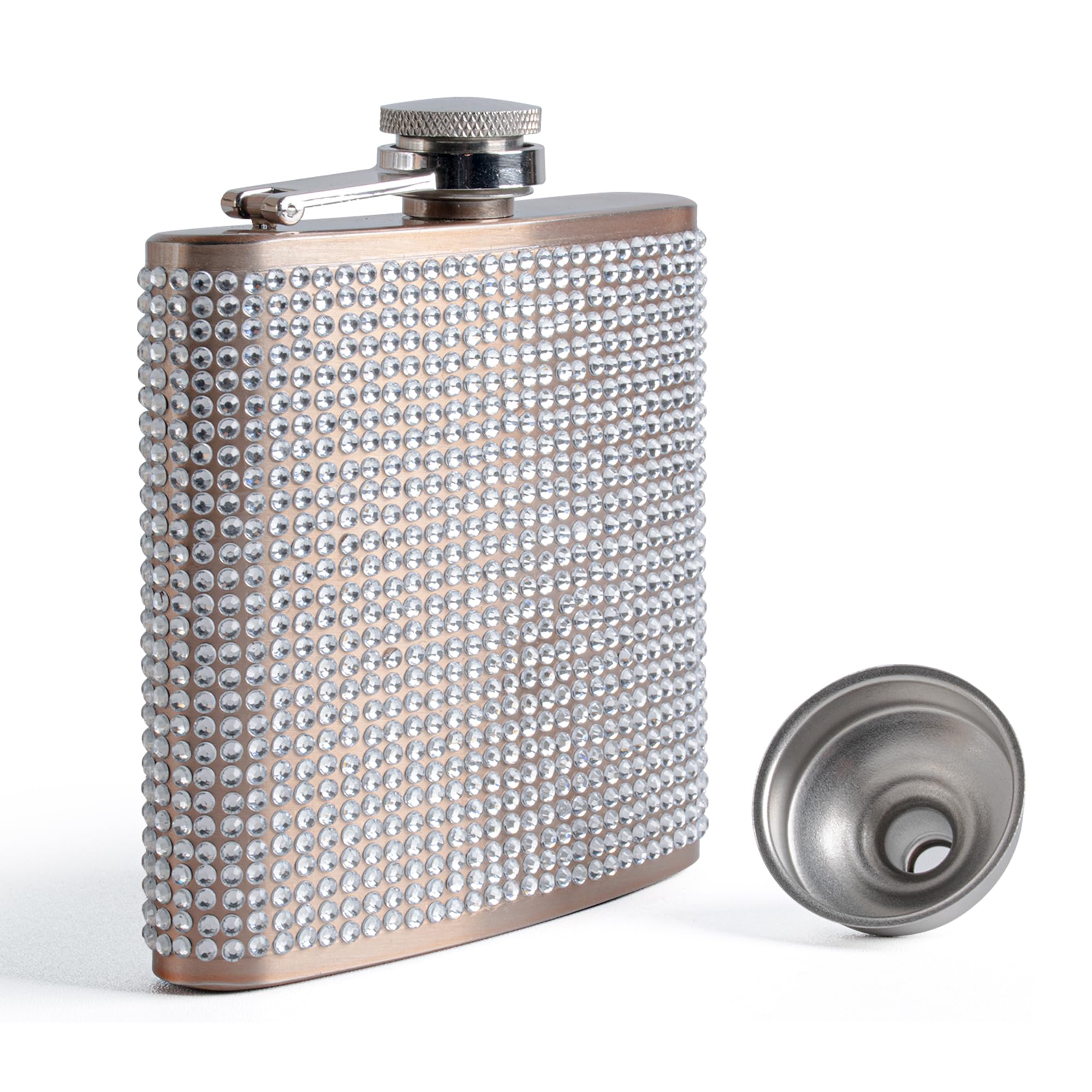 SPDYCESS Diamond Hip Flask 6oz Portable Bottle with Funnel for Women Stainless Steel Flask for Alcohol for Ladies Party Wedding Camping
