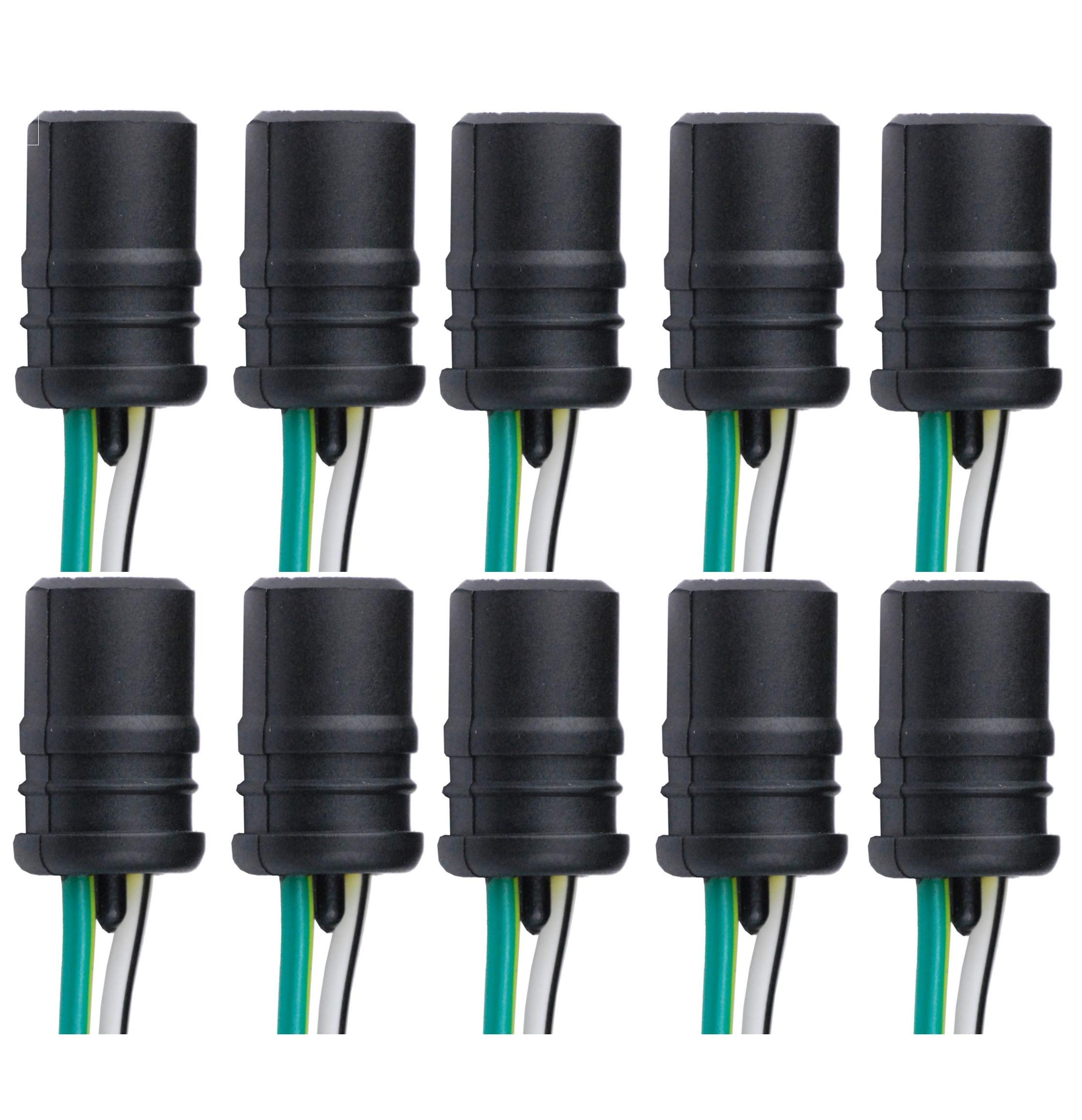 L&P B563 Pack of 10 T10 W5W W2.1X9.5D Rubber Socket Light Bulb Holder Light Socket Lamps Rubber Socket Lamp Holder Glass Base for Incandescent Bulbs
