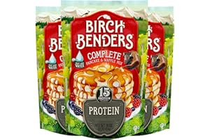 Performance Protein Pancake and Waffle Mix with Whey Protein by Birch Benders, 15 Grams Protein Per Serving, 1 Pound (Pack of 3)