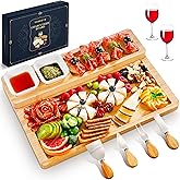 Charcuterie Boards, Thereye Cheese Board with Knife Set, Bamboo Charcuterie Board Set, Gifts for Women, Wedding Gifts, House Warming Gifts, Bridal Shower Gift