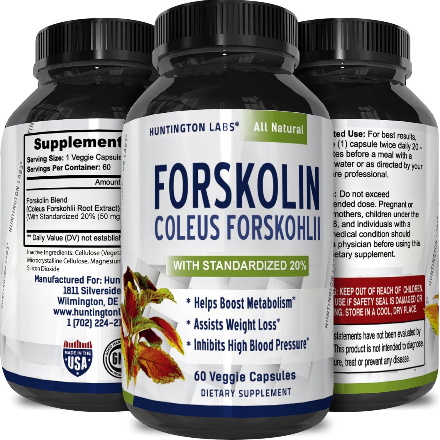 Coleus Forskholii - Pure premium Forskolin Root Extract Pills - Doctor Recommended Diet - Natural Herbal Weight Loss Fat Burner - Metabolism Booster for Men and Women, 60 veggie capsules