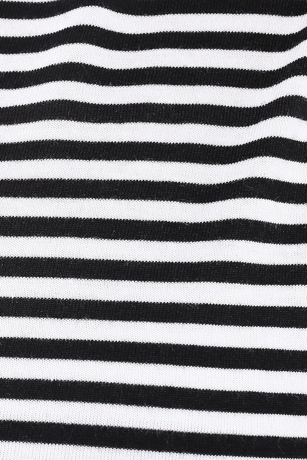 miss chase women's cotton sleeveless high neck top (black and white)