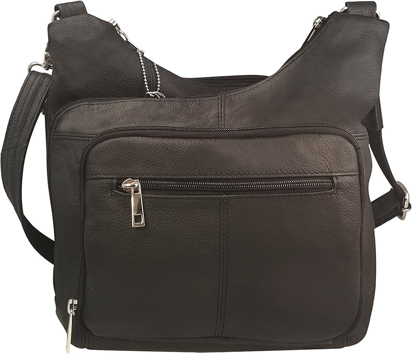 Roma Leathers Gun Concealment Purse Cowhide Leatherp Black