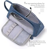 EASTHILL Large Pencil Case 21x11x8.5 cm Double Zip Blue High Capacity Storage view 2