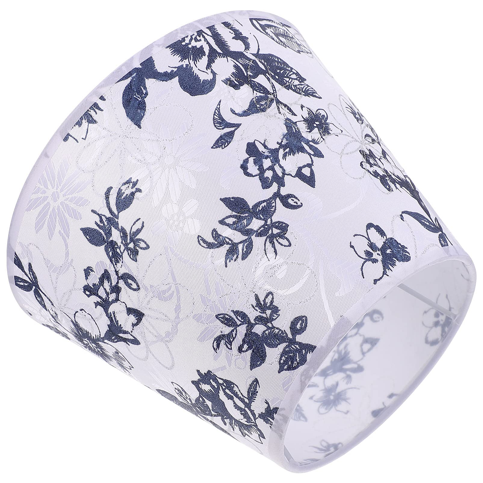 Uonlytech E27 Bulb Lamp Shade Cloth Art Chandelier Lampshade Rose Flower Pattern Light Cover Light Cover Frame Floor Ceiling Light Shade Replacement E27 Home Decor