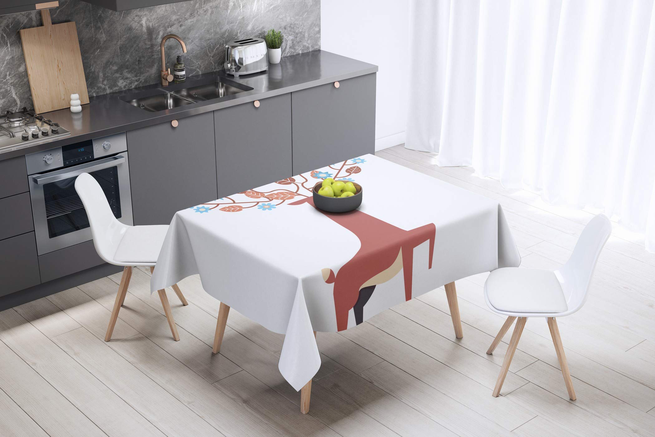 Bonamaison Kitchen Decoration, Tablecloth, 140cm x 140cm - Designed and Manufactured in Turkey