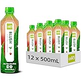 ALO Aloe Vera Drink, BLUSH (Strawberry), 16.9 FL Oz, 12pk | All natural Aloe vera juice drink made with real Aloe pulp, refreshing fruit juice and other, fine non-GMO ingredient