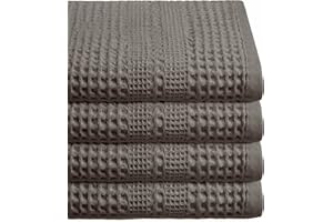 GILDEN TREE Waffle Towels Quick Dry Lint Free Thin, Bath Towel 4 Pack, Classic Style (Stone)