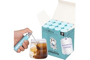 Coffee to the Moo Nitro Cold Brew Coffee Concentrate, Lion’s Mane Mushroom Coffee with Ginseng for Focus Support, Instant Hot or Iced, Pocket/Purse Sized & Travel Friendly, No Refrigeration, 12 Cups