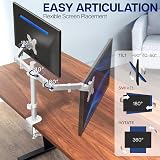 VIVO White Dual Monitor Mount STAND-V002W for 13 to 30 inch Displays view 3