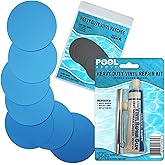 Heavy Duty Vinyl Repair Patch Kit for Above-Ground Pool Liner Repair; Glue and Patch Inflatables; Boat; Raft; Kayak; Air Beds; Inflatable Mattress Repair