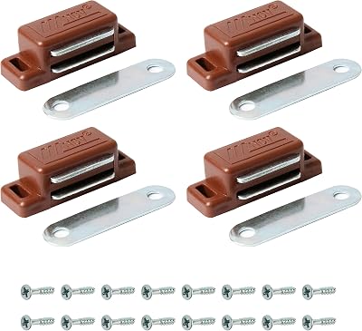 Harmac House 4x Heavy Duty Magnetic Door Catch 6kg Brown 45x18x14mm