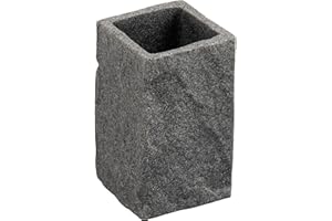 Maison Sucasa Tumbler for Bathroom, Countertop, Bathroom Accessory, Makeup Brush Holder, Pen Cup, Modern, Stone Design, Resin, Gray