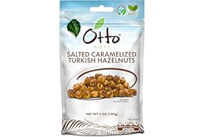 OTTONUTS Otto Nuts - Salted Caramelized Turkish Hazelnuts, Non-GMO Naturally Vegan Snack, Good Source of Protein | 5 OZ with Resealable Bag