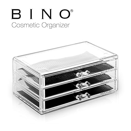 Bino 3 Drawer Acrylic Jewelry And Makeup Organizer Clear Cosmetic