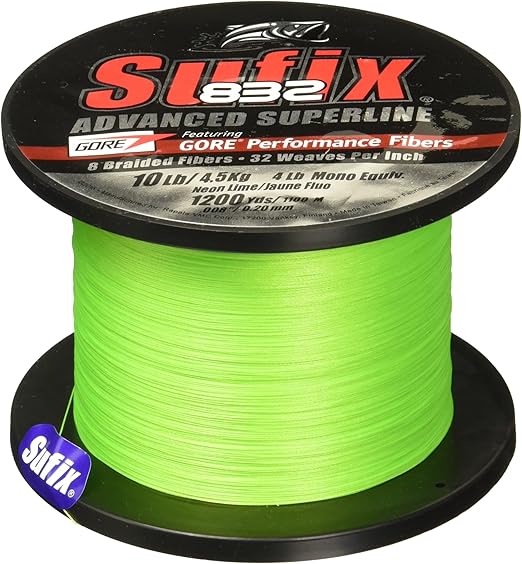 Sufix 832 Braid Line1200 Yards (Neon Lime, 50Pound